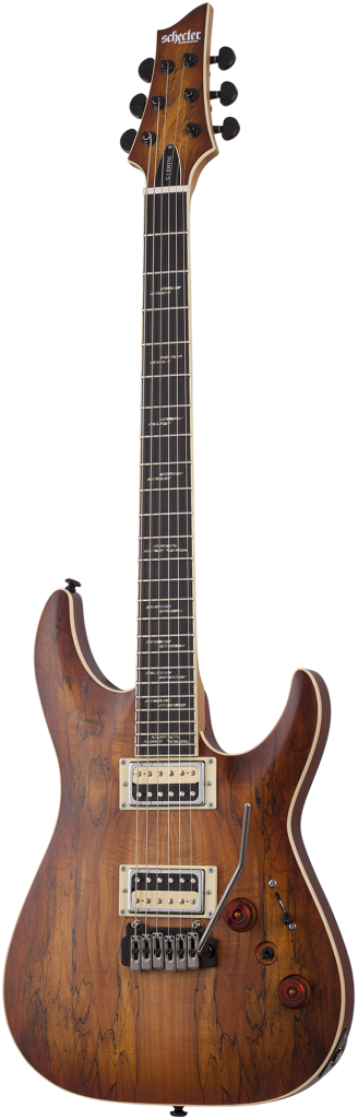 Schecter C-1 Exotic Spalted Maple Electric Guitar Natural Vintage Burst, 3338