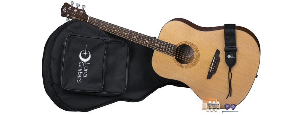 Luna Gypsy Series Muse Dreadnought Acoustic Guitar with Bag - Natural, GYP MUS PK