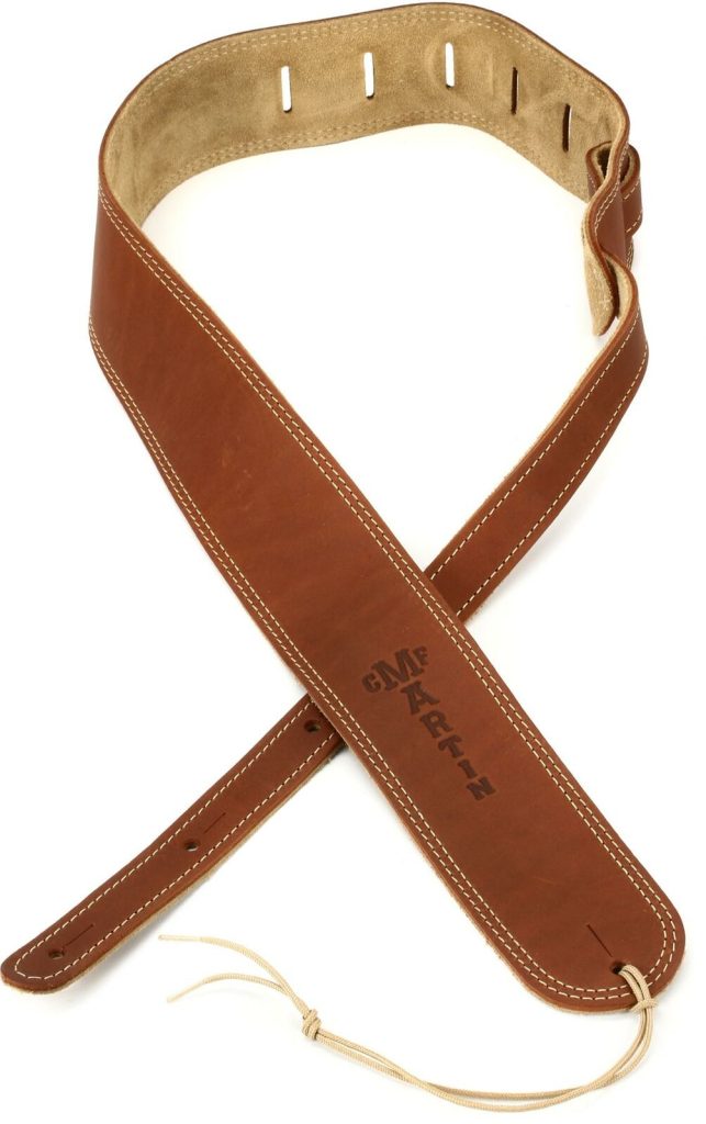 Martin Ball Glove Leather and Suede Guitar Strap - Brown