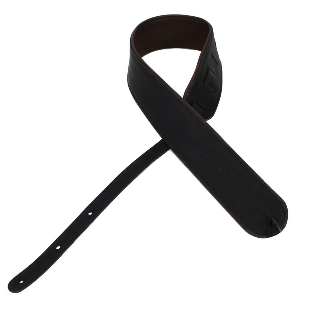 Martin Rolled Ball Glove Leather Guitar Strap Black
