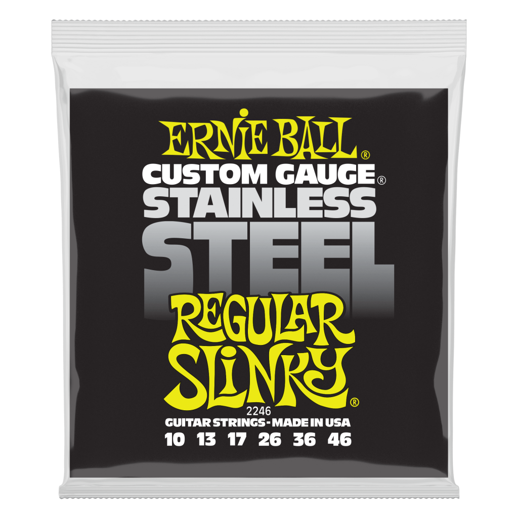 Ernie Ball Regular Slinky Stainless Steel Wound Electric Guitar Strings 10-46, P02246