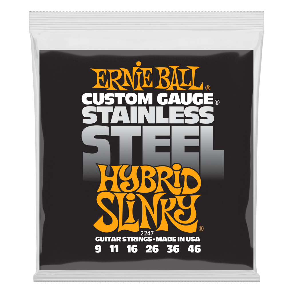 Ernie Ball Hybrid Slinky Stainless Steel Wound Electric Guitar Strings 9-46, P02247