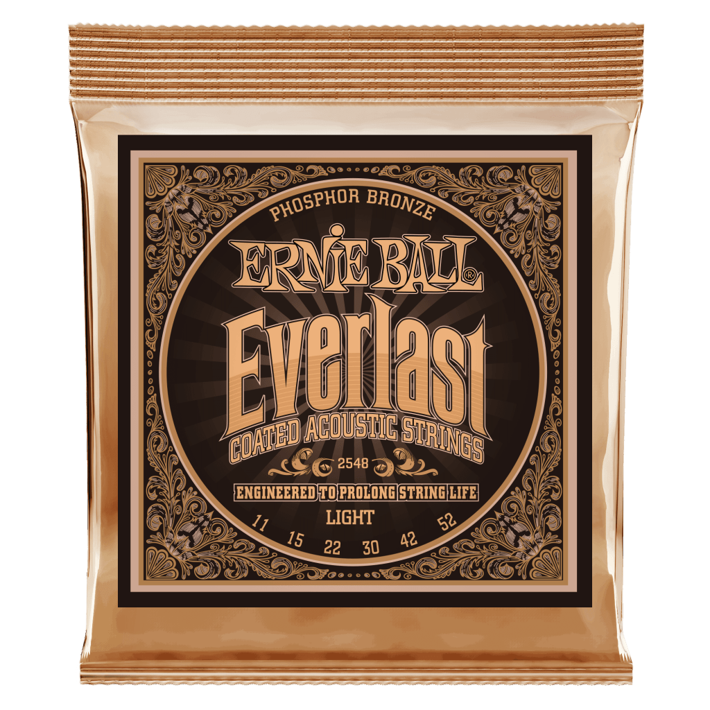 Ernie Ball Everlast Light Coated Phosphor Bronze Acoustic Guitar Strings 11-52, P02548