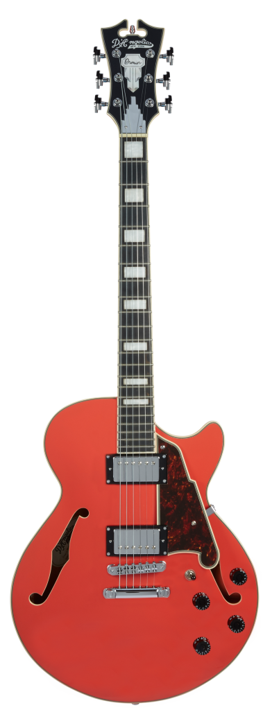 D'Angelico Premier SS Semi-Hollow Electric Guitar Stopbar Tailpiece Fiesta Red, DAPSSFRCSCB
