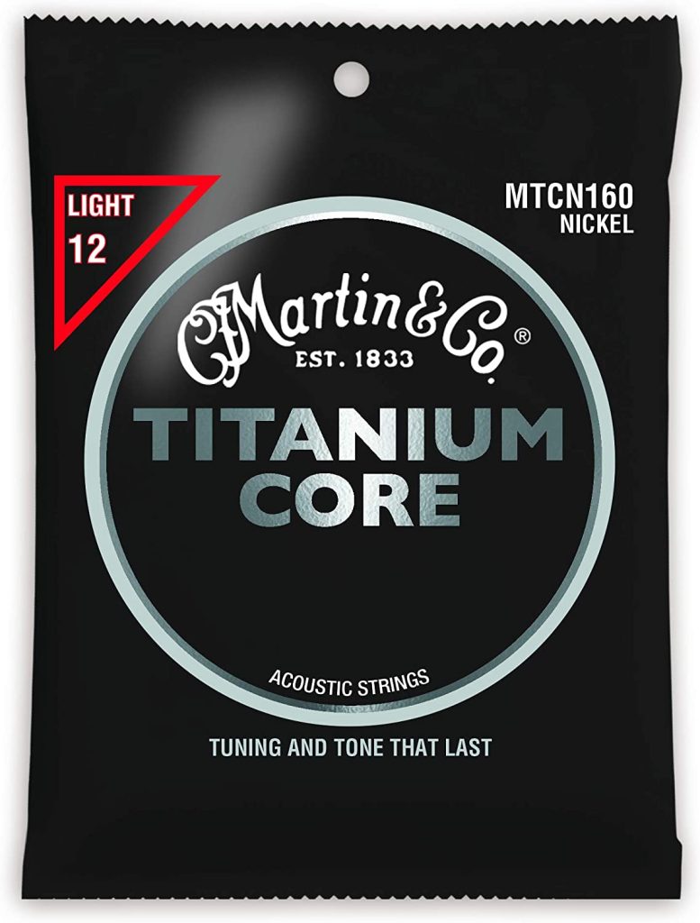 Martin Titanium Core Nickel Wrap Acoustic Guitar Strings Light Tension 12-55