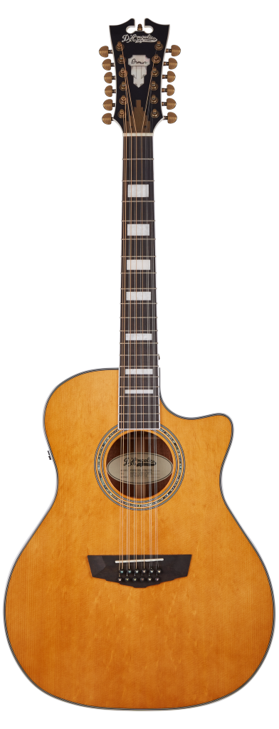 D'Angelico Premier Fulton A/E 12 String Guitar, Vintage Natural, DAPG212VNATAPS