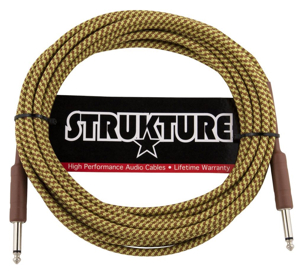 Strukture 1/4'-18.6' Vintage Woven Instrument Cable, Tweed, SC186TW