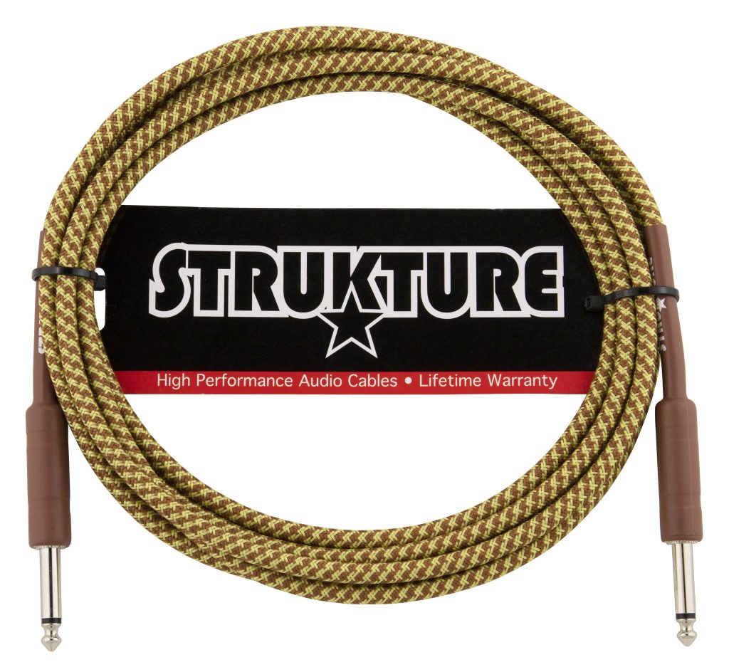 Strukture 1/4'-10' Vintage Woven Instrument Cable, Tweed, SC10TW