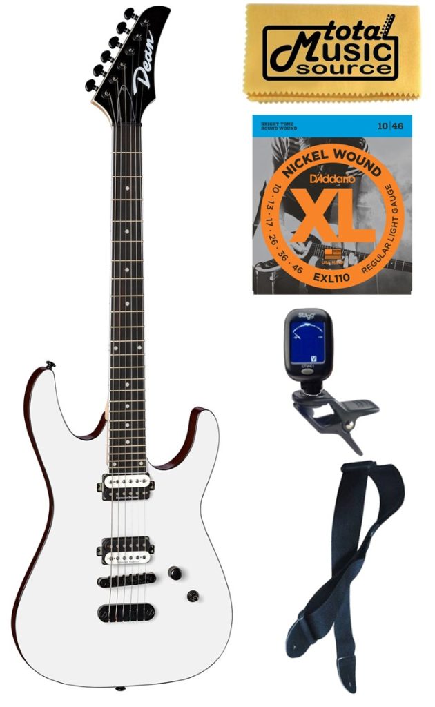 Dean Modern 24 Select Classic White Electric Guitar, Bundle