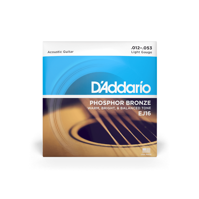 D'Addario EJ16 Phosphor Bronze Acoustic Guitar Strings, Light