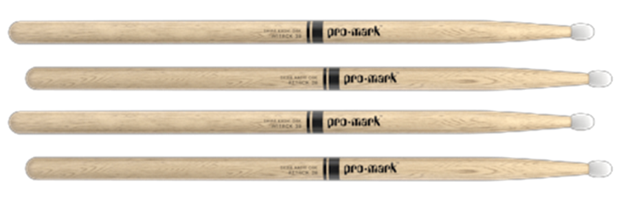 2 PACK ProMark Classic Attack 2B Shira Kashi Oak Drumsticks, Oval Nylon Tip
