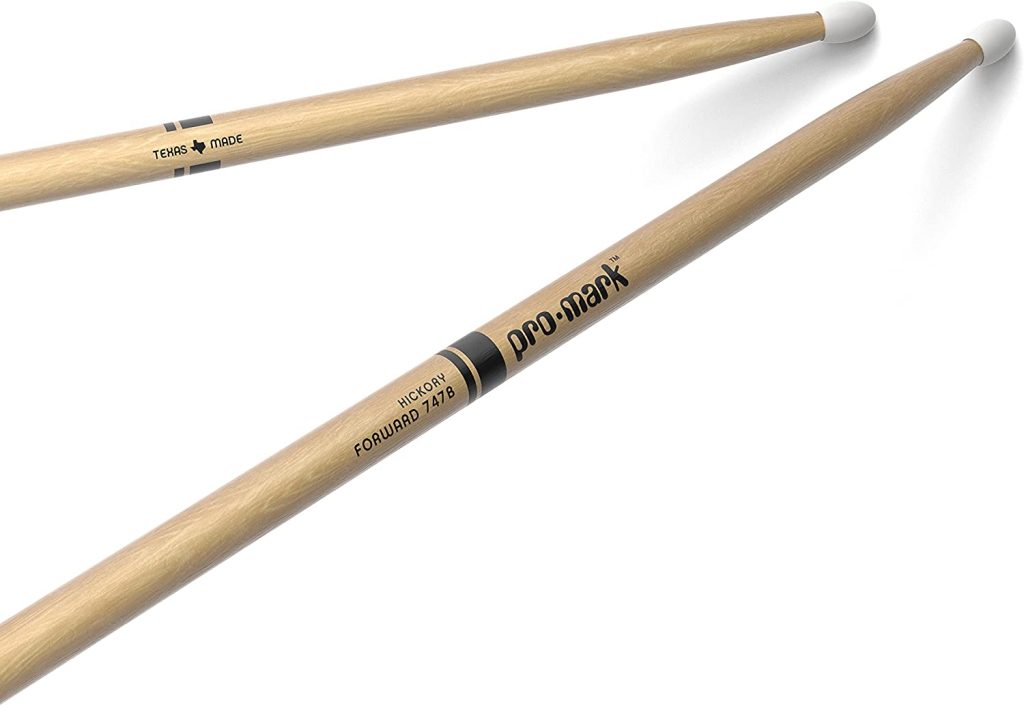 ProMark Classic Forward 747B Hickory Drumsticks, Oval Nylon Tip, One Pair