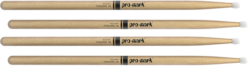 2 PACK ProMark Classic Forward 2B Hickory Drumsticks, Oval Nylon Tip