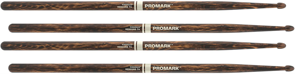 2 PACK ProMark Rebound 7A FireGrain Hickory Drumsticks, Acorn Wood Tip