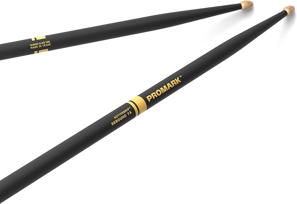 Promark Rebound 7A ActiveGrip Hickory Drumstick, Acorn Wood Tip