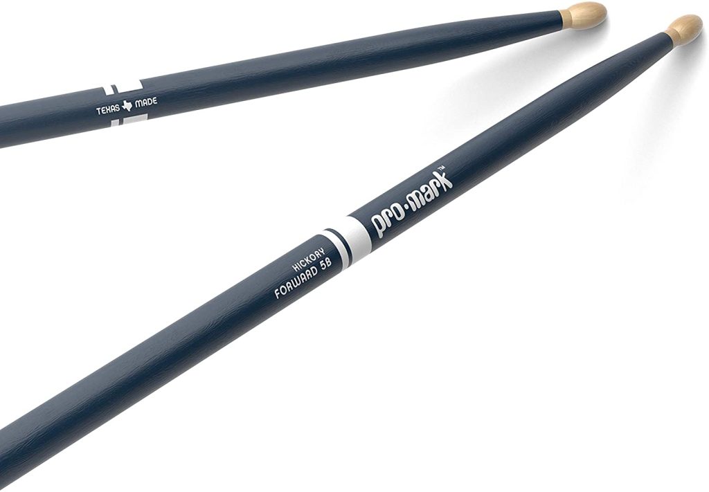 ProMark Classic Forward 5B Painted Blue Hickory Drumsticks, Oval Wood Tip, One Pair
