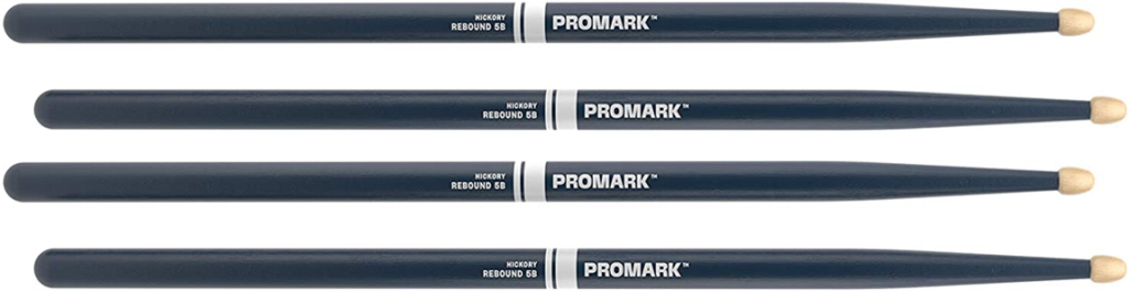 2 PACK ProMark Rebound 5B Painted Blue Hickory Drumsticks, Acorn Wood Tip