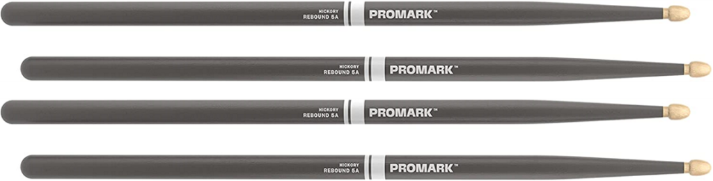 2 PACK ProMark Rebound 5A Painted Gray Hickory Drumsticks, Acorn Wood Tip