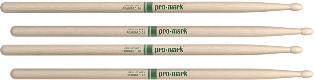 2 PACK ProMark Classic Forward 2B Raw Hickory Drumsticks, Oval Wood Tip