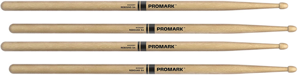 2 PACK ProMark Rebound 5A Hickory Drumsticks, Acorn Wood Tip