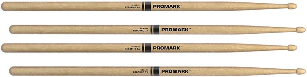 2 PACK ProMark Rebound 7A  Hickory Drumsticks, Acorn Wood Tip
