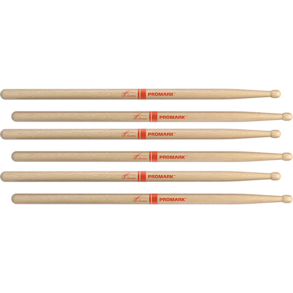 3 PACK ProMark Matt Halpern Signature Drumsticks American Hickory Wood Tip