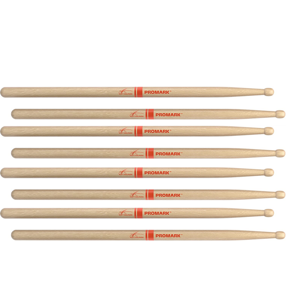 4 PACK ProMark Matt Halpern Signature Drumsticks American Hickory Wood Tip