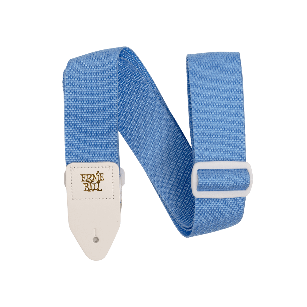 Ernie Ball Polypro Guitar Strap, Soft Blue with White (P05348)
