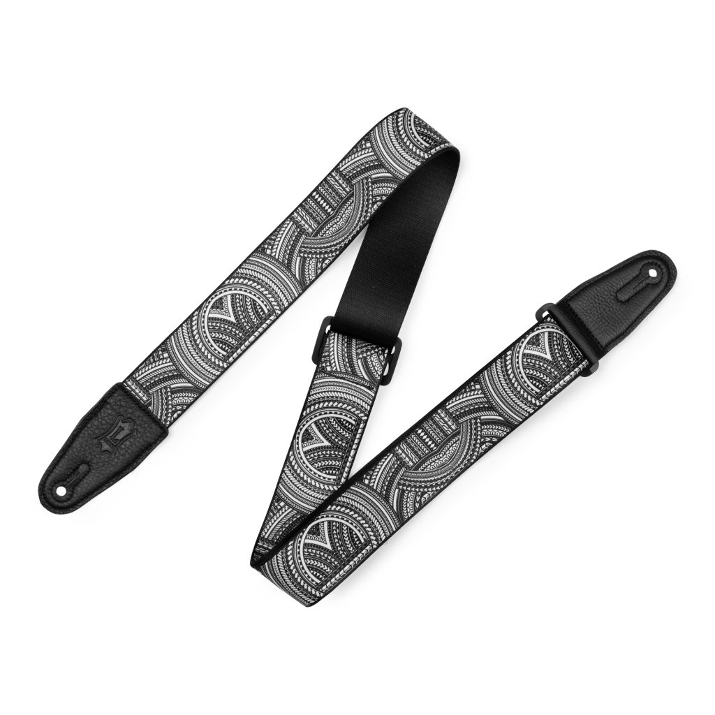 Levy's MP2TAT 2-inch Poly Tattoo Guitar Strap - Black/White Tribal