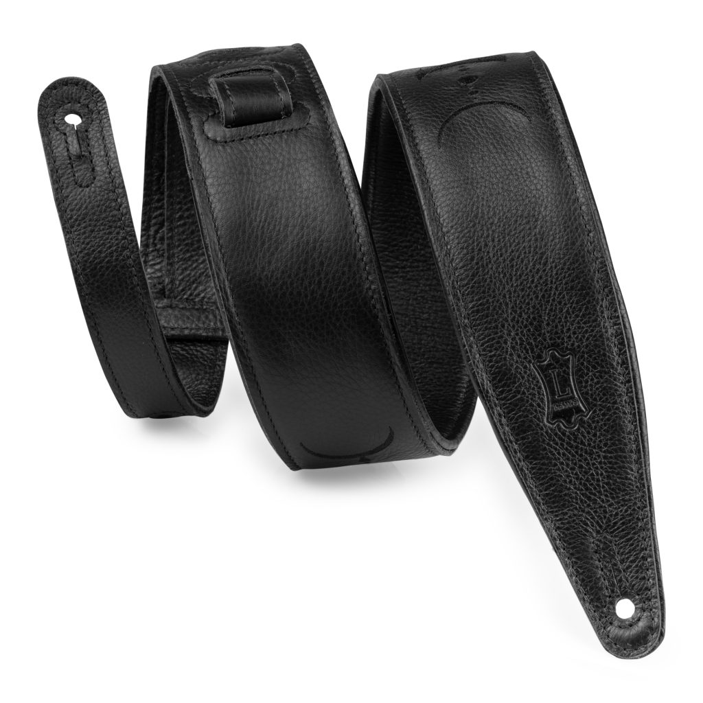 Levy's MG317MP 2.5-inch Padded Garment Leather Guitar Strap - Moon Phases Black