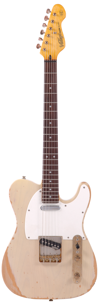 Vintage Icon V62MRAB 62 TELE-Style Distressed White Ash Electric Guitar