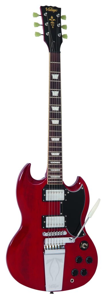 Vintage VS6VCR Reissued Electric Guitar with Vibrola Tailpiece - Cherry Red