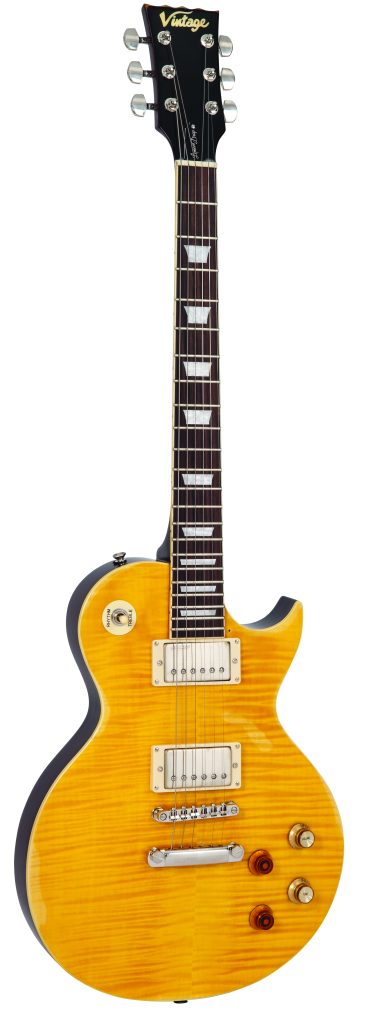 Vintage Guitars Icon V100MRPGM Electric Guitar - Distressed Lemon Drop