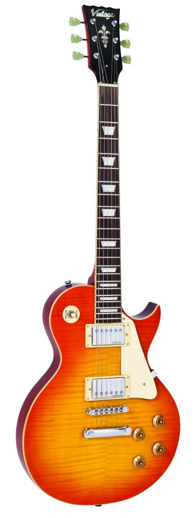 Vintage Reissued Series V100HB Electric Guitar, Flamed Honeyburst