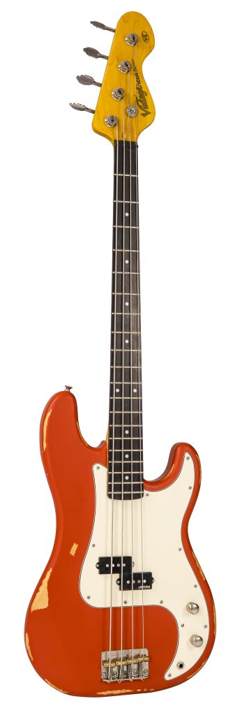 Vintage Bass V4MRFR Icon Series Distressed finish, Firenza Red