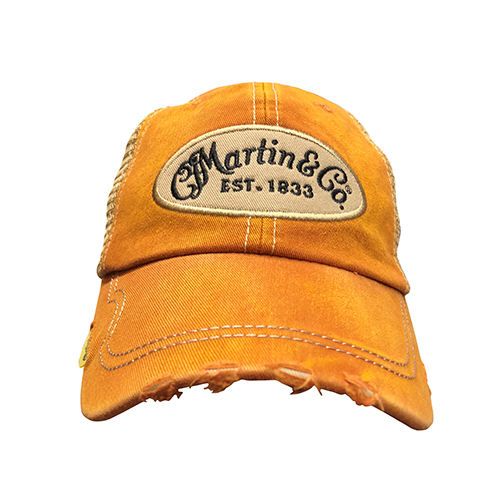 Martin Guitars Pick Hat, Orange Cap with Tan Mesh